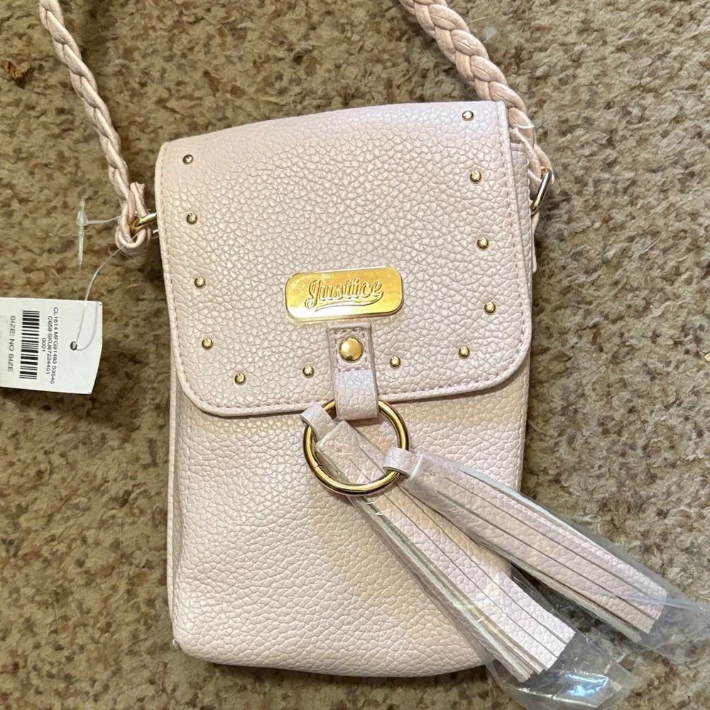 Justice Light Pink‎ Crossbody Bag with Braided Strap